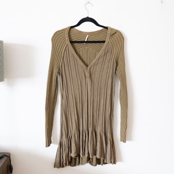 Free People Ribs and Ruffles Sweater Tunic - Picture 2 of 4